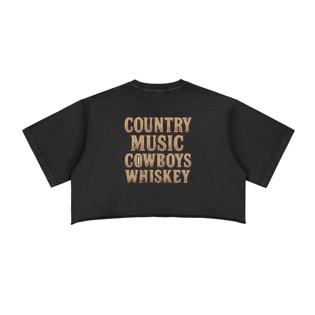 NEON Country Music, Cowboys & Whiskey | Crop Tee - NEON American Clothing