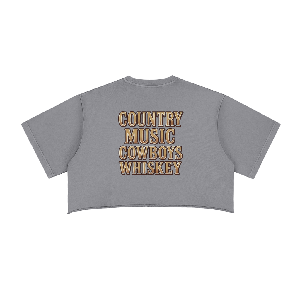 NEON Country Music, Cowboys & Whiskey | Crop Tee - NEON American Clothing