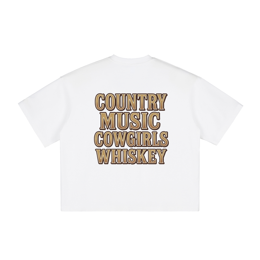 NEON Country Music, Cowgirls & Whiskey - Vintage Boxy Tee - NEON American Clothing